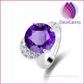 Classic micro inlay zircon purple crystal ring
